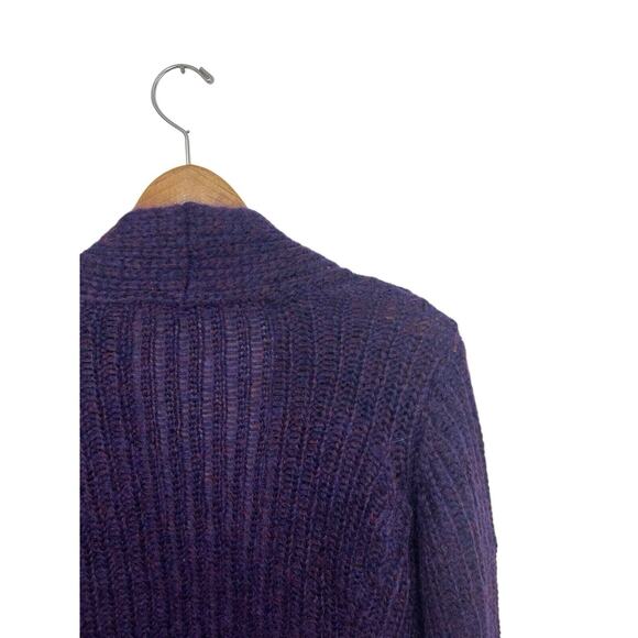 Eileen Fisher Purple Wool Open Cardigan Medium Chunky Sweater Mohair Cozycore - Picture 7 of 11